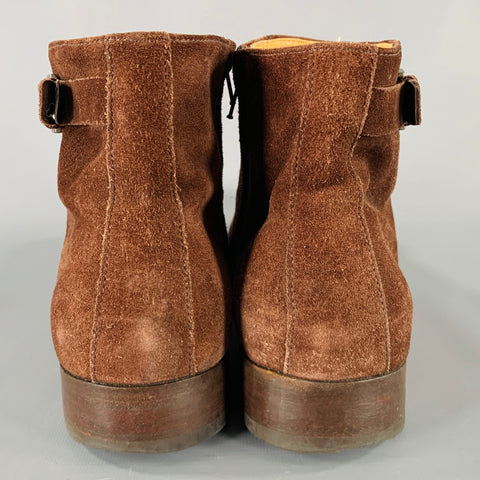 Bottes à fermeture éclair latérale en daim marron JIL SANDER Taille 11