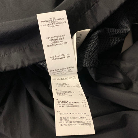 SNOW PEAK Size L Black Cotton & Nylon Anorak Pullover