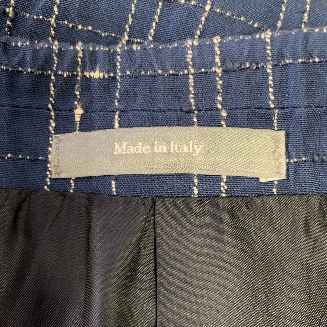 PORTS 1961 Chest Size 40 Navy White Window Pane Cotton Blend Sport Coat