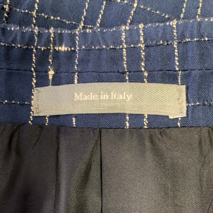 PORTS 1961 Chest Size 40 Navy White Window Pane Cotton Blend Sport Coat