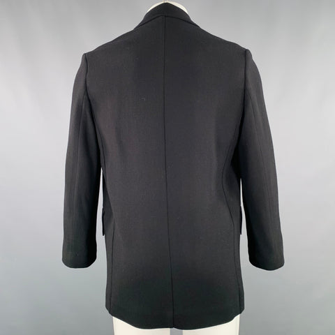 STUDIO NICHOLSON Size XS Mizumi Black Crepe Virgin Wool Blend Oversized Jacket