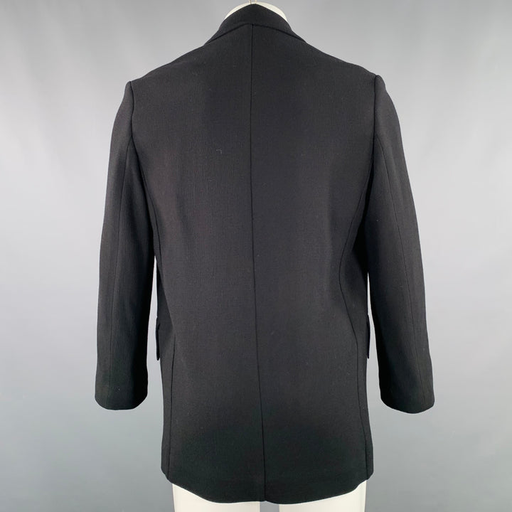 STUDIO NICHOLSON Size XS Mizumi Black Crepe Virgin Wool Blend Oversized Jacket