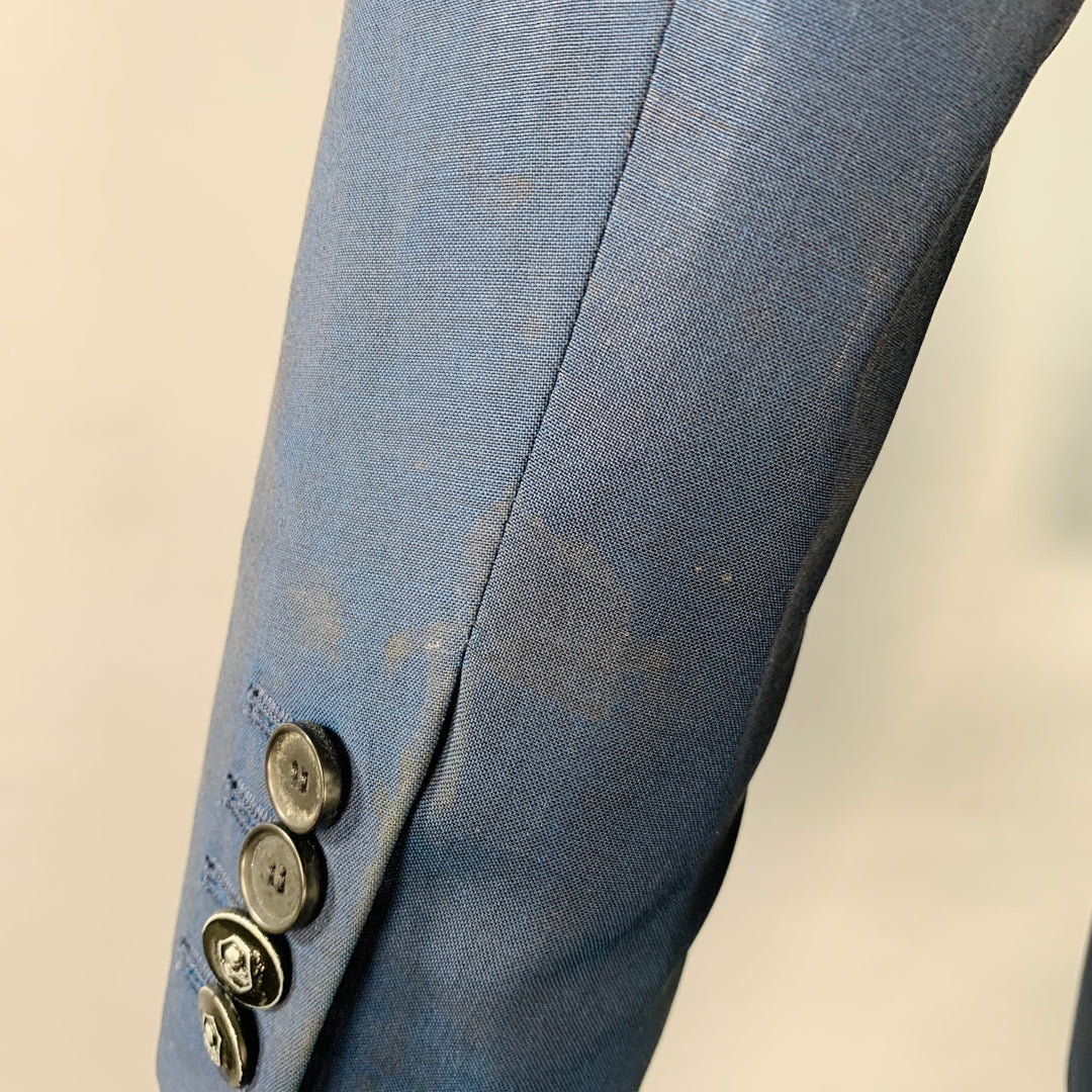 THE KOOPLES Size S Navy Wool Fitted Single Breasted Peak Lapel Suit