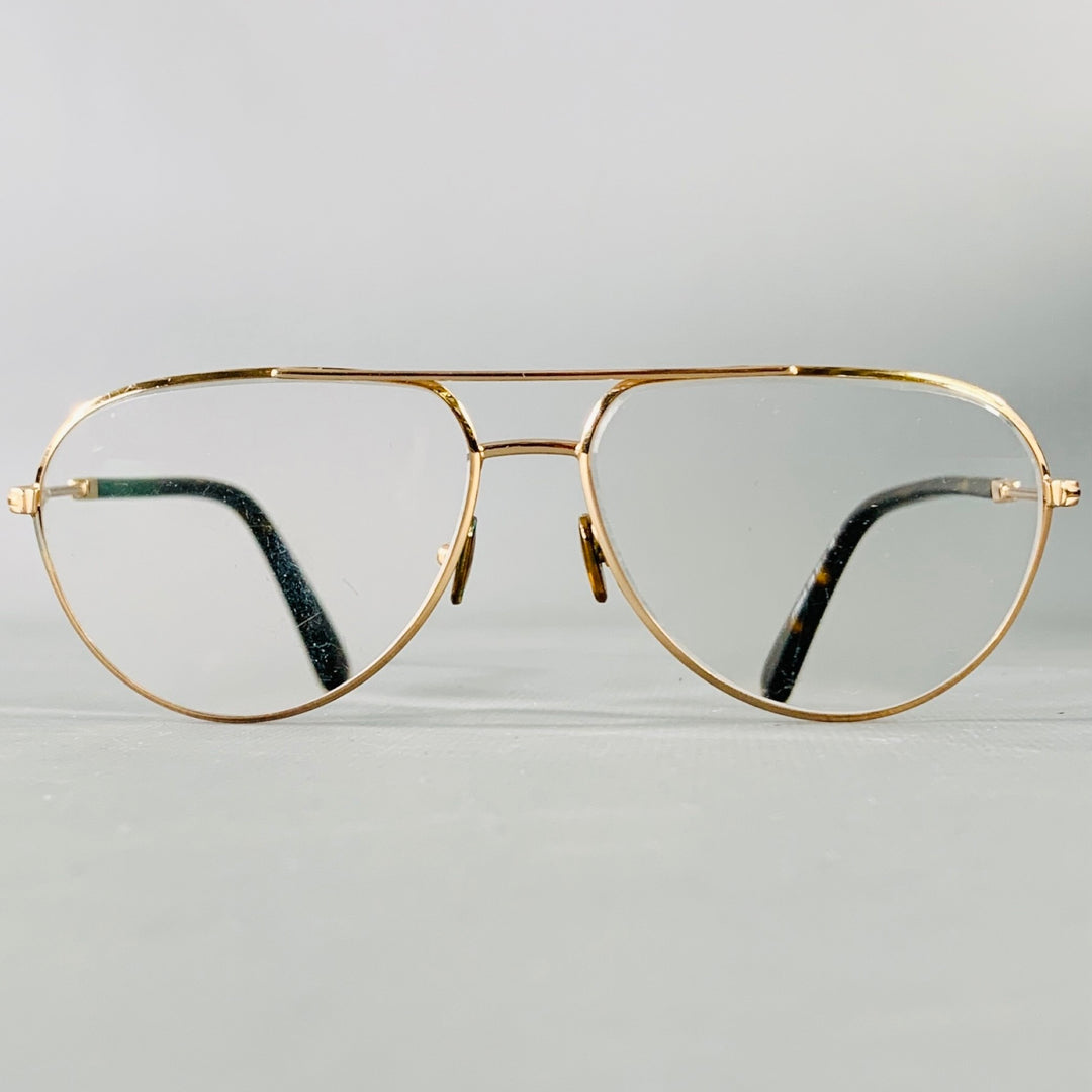 TOM FORD Gold Tortoiseshell Metal Aviator Sunglasses