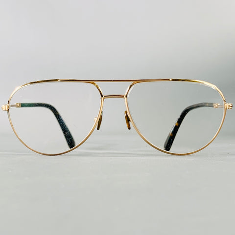TOM FORD Gold Tortoiseshell Metal Aviator Sunglasses