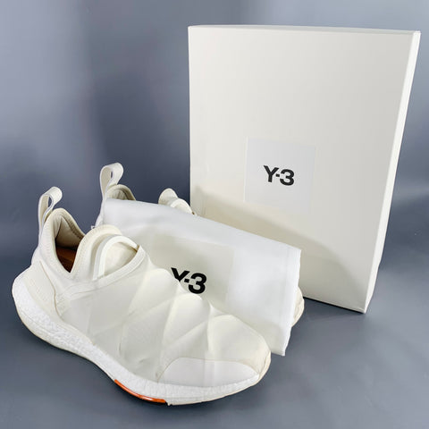 Y-3 Size 11 Ultraboost 22 White Nylon Slip On Sneakers