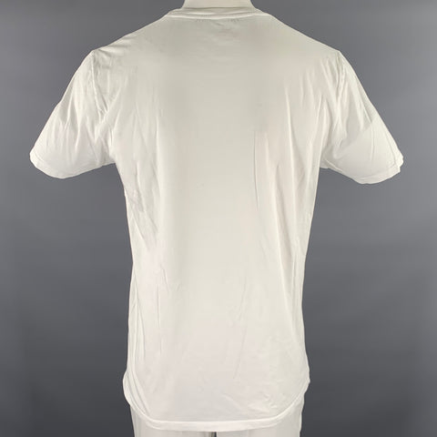 ETRO Size XL White Graphic Cotton Short Sleeve Shirt