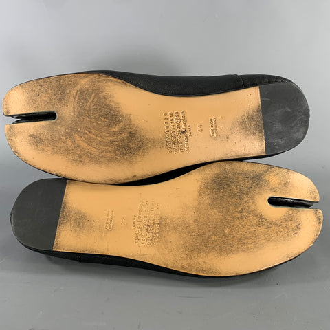 MAISON MARGIELA Size 11 Black Leather Slip On Loafers