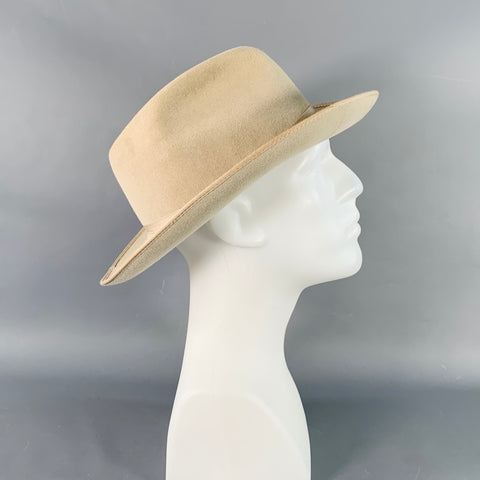 STETSON Size 7 1/8 Grey Stone Felt Fedora Hat
