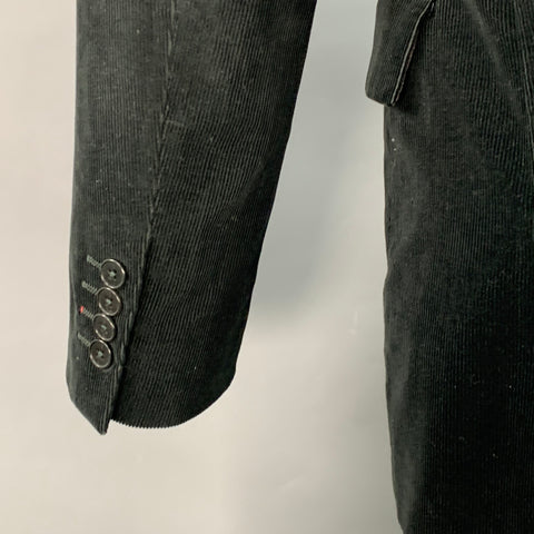 PS by PAUL SMITH Size 38 Black Corduroy Cotton Notch Lapel Sport Coat