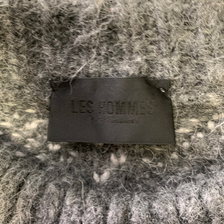 LES HOMMES Size XS Grey Light Grey Angora Blend Crew-Neck Sweater