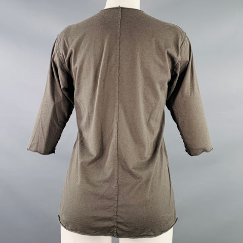 ATTACHMENT Size S Grey Charcoal Cotton Blend 3/4 Sleeves Casual Top
