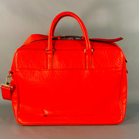 PAUL SMITH Red Textured Pebble Grain Leather Shoulder Bag