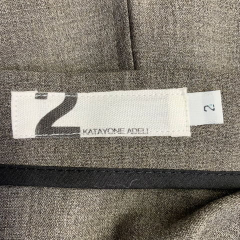 KATAYONE ADELI Size 2 Brown Grey Wool Blend Pencil Below Knee Skirt