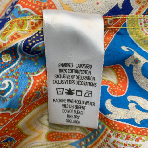 ROBERT GRAHAM Size L Multi Color Paisley Print Cotton Long Sleeve Shirt