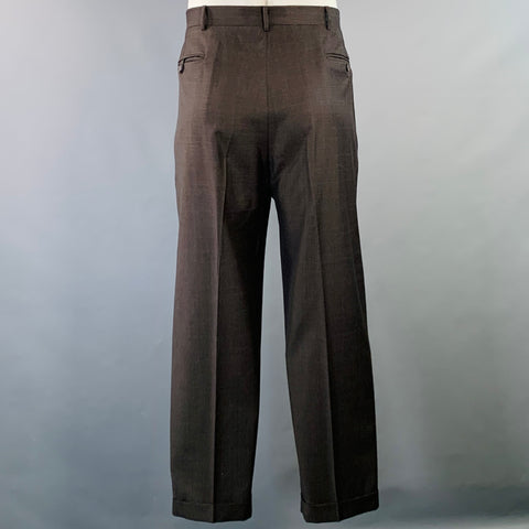 POLO by RALPH LAUREN Size 44 Regular Brown Black Glenplaid Notch Lapel Suit