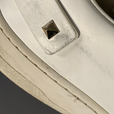 VALENTINO Size 10 White Perforated Leather Lace-Up Sneakers