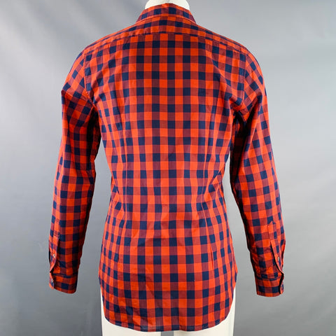 PS by PAUL SMITH Chemise à manches longues en coton à carreaux rouge et bleu marine Taille M