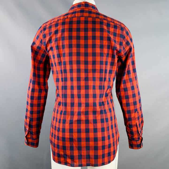 PS by PAUL SMITH Size M Red Navy Checkered Cotton Long Sleeve Shirt