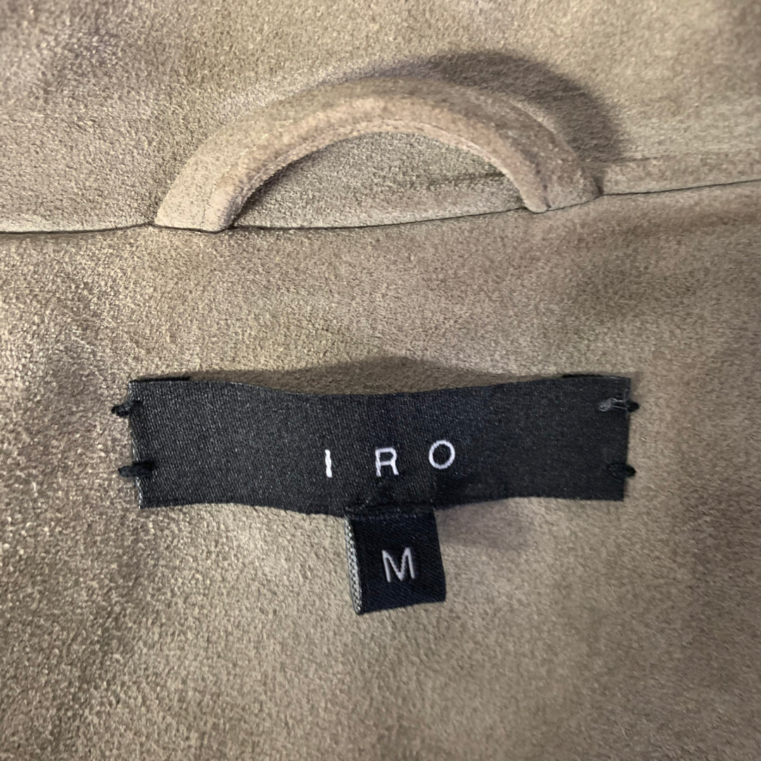 IRO Size M Beige Leather Motorcycle Jacket