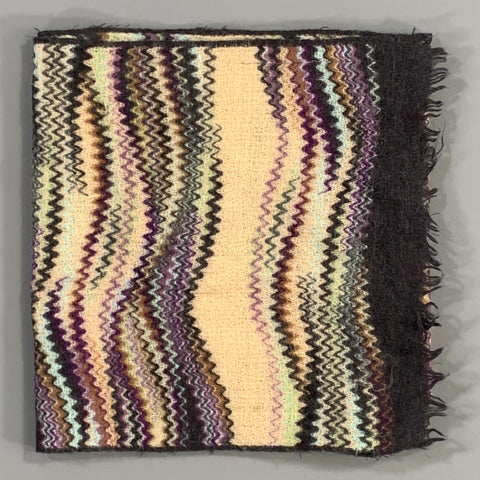 MISSONI Purple Tan Chevron Wool Blend Scarves & Shawls