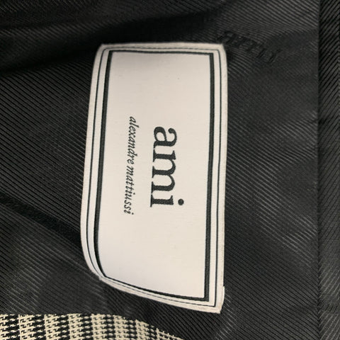AMI by ALEXANDRE MATTIUSSI Size 38 Black White Plaid Cotton Sport Coat
