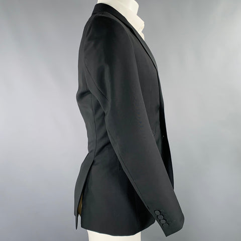 BURBERRY PRORSUM Size 38 Black Wool Notch Lapel Sport Coat Blazer