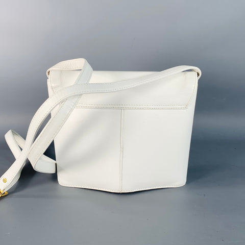 LA BAGAGERIE Vintage One Size White Leather Crossbody Handbag
