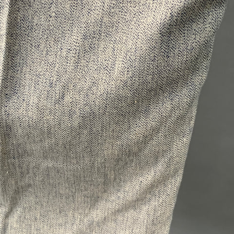 BELAFONTE Size XL Navy White Herringbone Cotton Tapered Button Fly Casual Pants