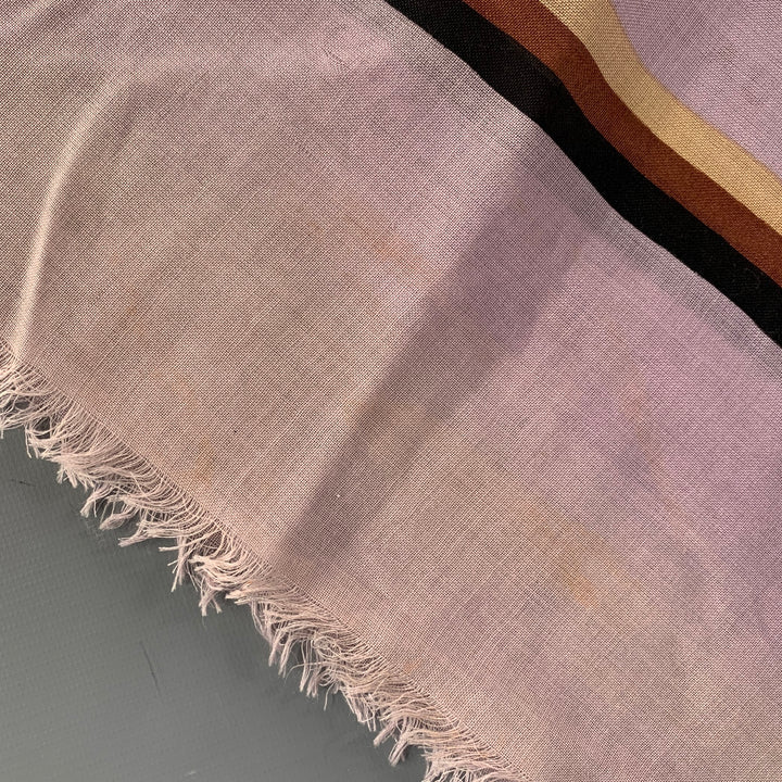 MARC JACOBS Purple Black  Brown Mixed Pattern Wool Silk Scarves