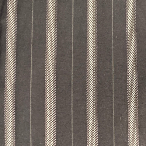 DOLCE & GABBANA Size S Black Grey Stripe Cotton Curved Cutaway Long Sleeve Shirt