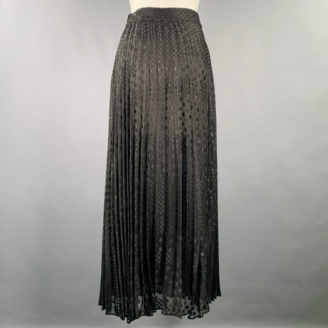 EMPORIO ARMANI Size 2 Black Polyester Viscose Dots Maxi Skirt