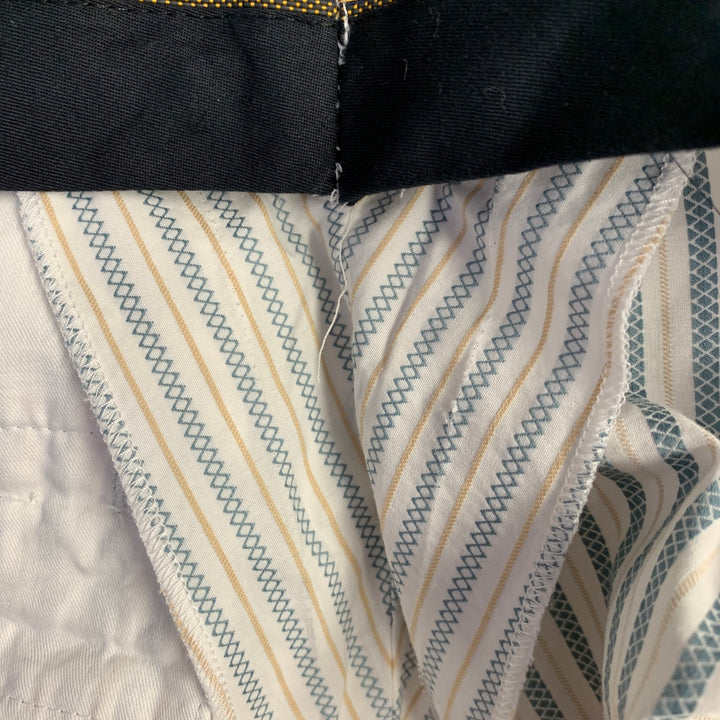 VIVIENNE WESTWOOD Size 38 White Blue Yellow Stripe Cotton Casual Pants