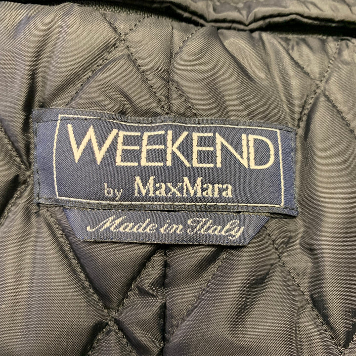 MAX MARA Size 8 Black Nylon Trench Jacket