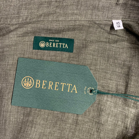 BERETTA Size XXL Green Olive Two Pockets Snaps Long Sleeve Shirt