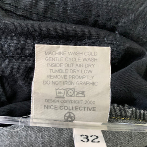NICE COLLECTIVE Size 32 Black Cotton Cargo Casual Pants