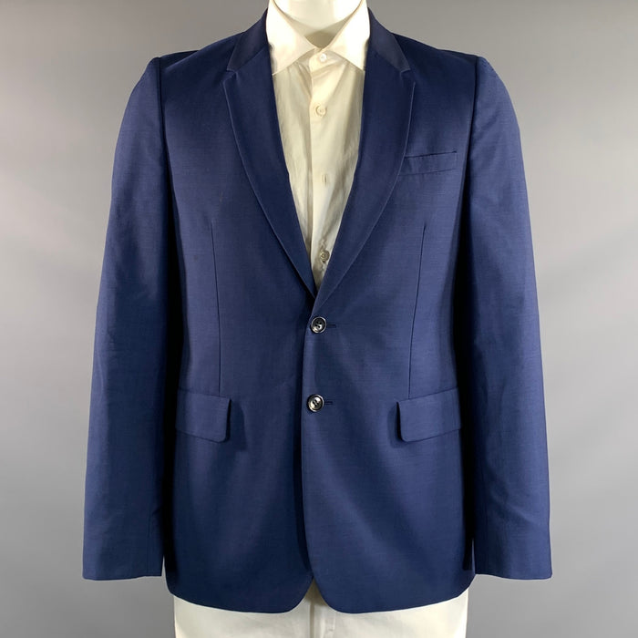 PS by PAUL SMITH Chest Size 42 Blue Wool Mohair Notch Lapel Sport Coat