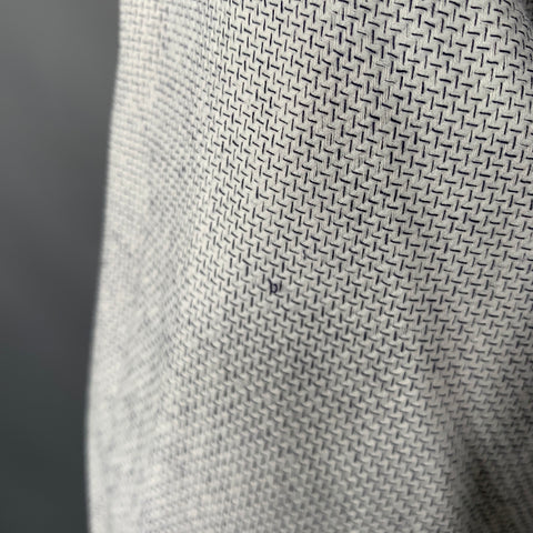 HERMES Size M Grey Woven Cotton Button Up Long Sleeve Shirt