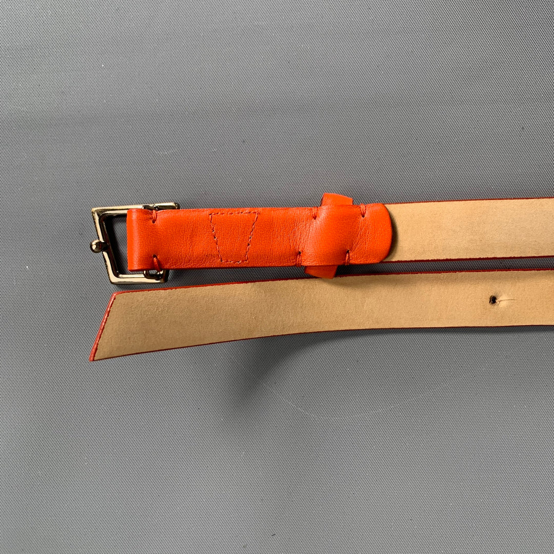 AKRIS Waist Size 38 Orange Leather Belt