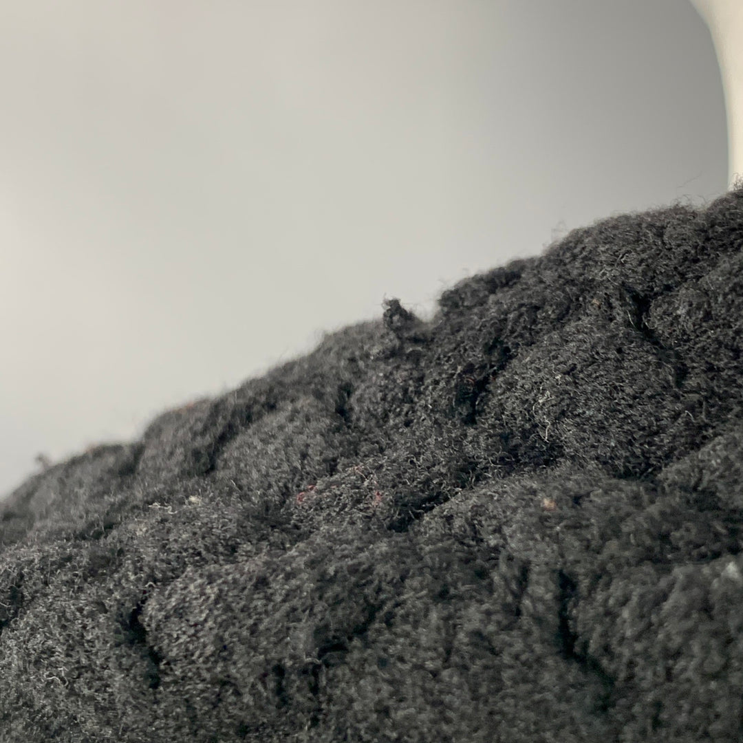 ALAIA Size M Black Wool Blend Woven Cropped Open Front Shrug Cardigan