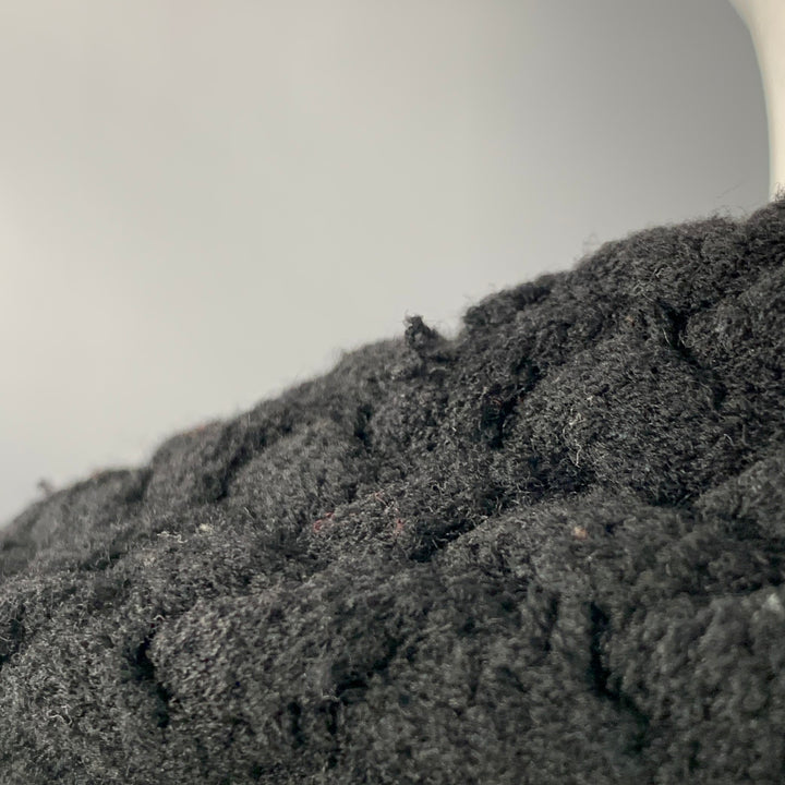 ALAIA Size M Black Wool Blend Woven Cropped Open Front Shrug Cardigan