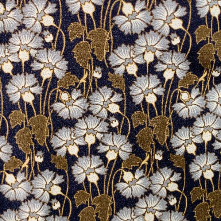 PAUL SMITH Size M Navy Brown Blue Floral Cotton Long Sleeve Shirt