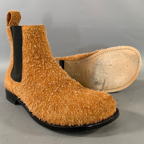 LOEWE Size 9 Camel Leather Chelsea Boots