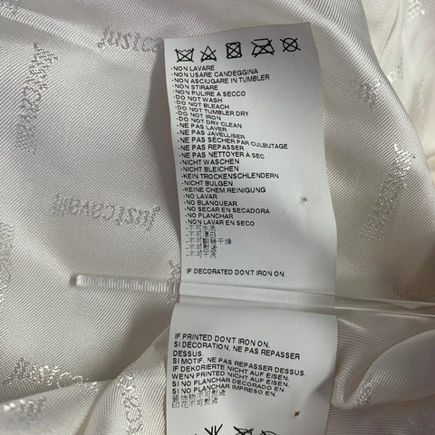 JUST CAVALLI Size 38 White Beige Sequined Peak Lapel Sport Coat