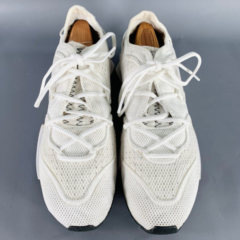 Y-3 Size 10.5 Harigane 2 White Black Mesh Sneakers