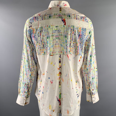 ROBERT GRAHAM Size XXL White Embroidery Cotton Long Sleeve Shirt