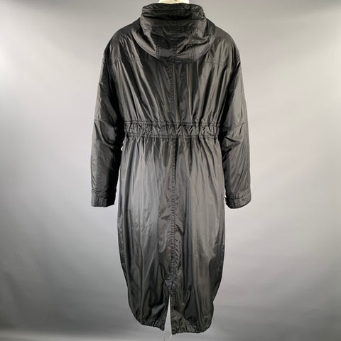 HAIDER ACKERMANN Size S Black White Cotton Nylon Hooded Parka
