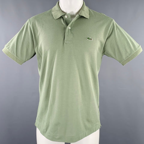 LACOSTE Size M Green Cotton Classic Fit Hidden Buttons Polo
