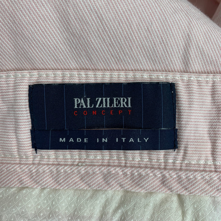 PAL ZILERI Size 36 Pink White Stripe Cotton 5 Pockets Casual Pants