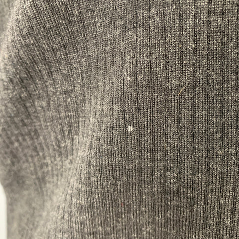 RALPH LAUREN Size L Grey Ribbed Wool Crew Neck Pullover